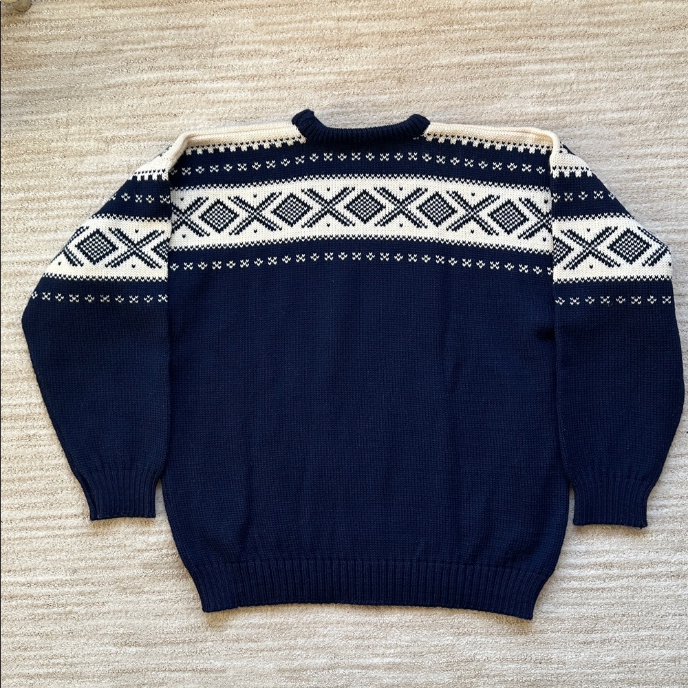 Dale of Norway Navy and White Crewneck Sweater - Picture 3 of 16